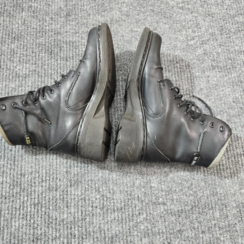 Dr Doc Martens Black Leather Cap Toe Combat‎ Boots Size 5 Made In England AW004